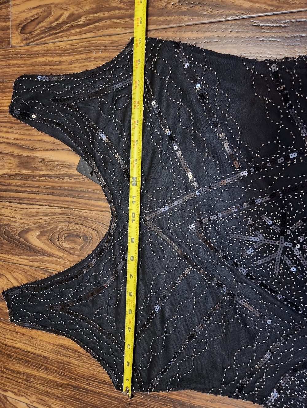 Fundaisy NWT Black Sequin Beaded Embellished Flapper Evening Gown Dress SZ XL - Picture 12 of 16